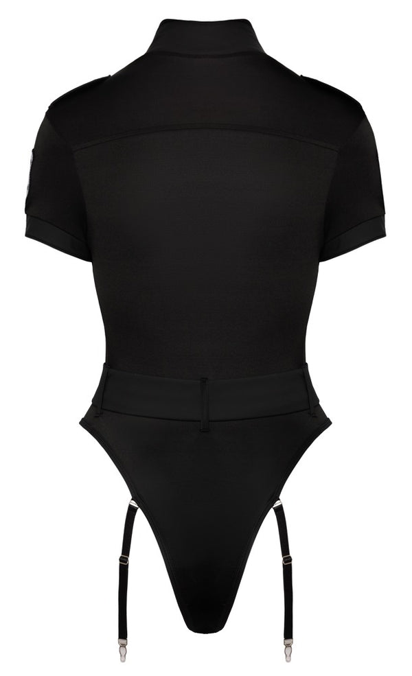 Cottelli COSTUMES politie body met embleem - Zwart - Cottelli COSTUMES - SKU: 24710511021