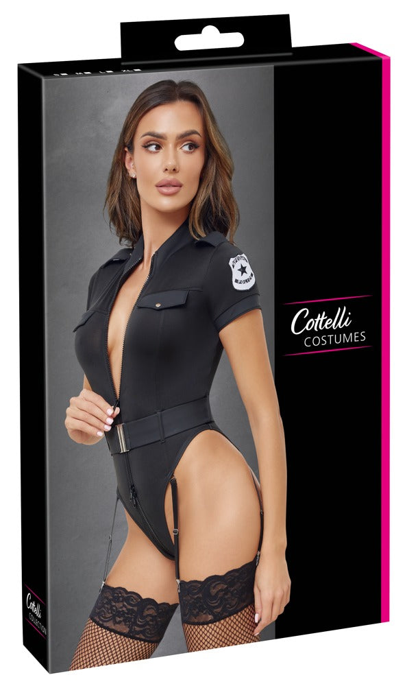 Cottelli COSTUMES politie body met embleem - Zwart