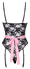 Cottelli COSTUMES kruisloos jarretel body - Zwart