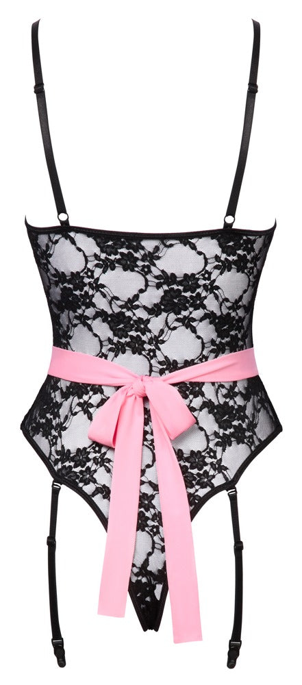 Cottelli COSTUMES kruisloos jarretel body - Zwart
