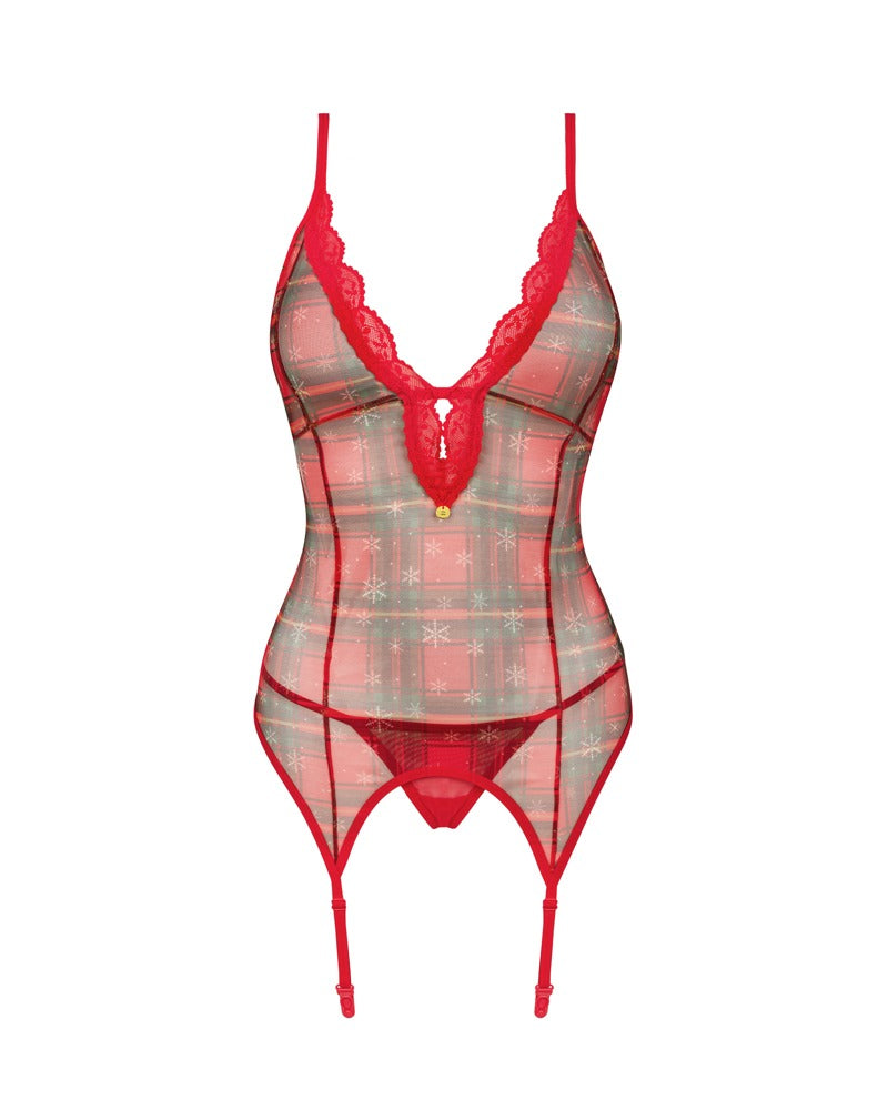 Obsessive jarretelhemd Jollymore - Rood