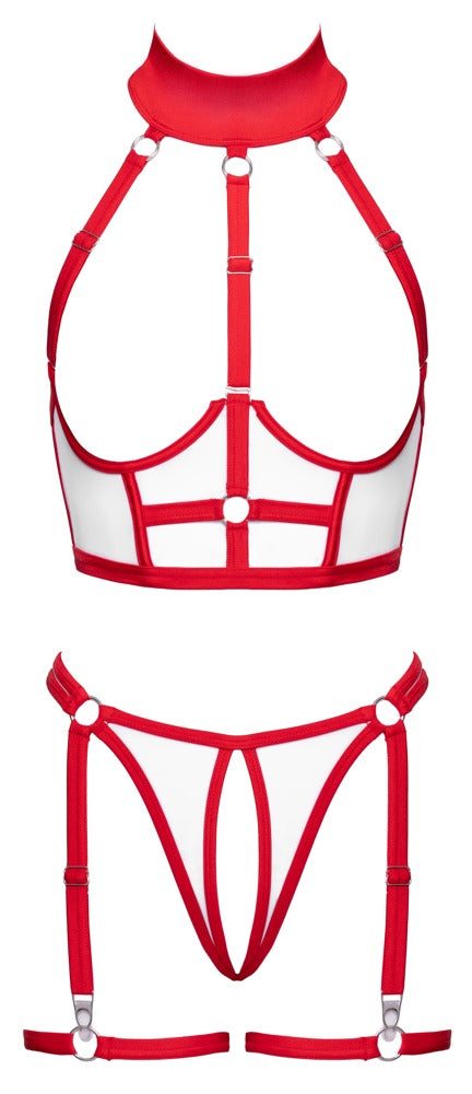 Cottelli COSTUMES tweedelige open set - Rood - Cottelli COSTUMES - SKU: 24713703021