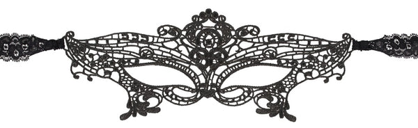 Cottelli ACCESSOIRES Masker met kant en oogaccentuering - Zwart - Cottelli ACCESSOIRES - SKU: 24802631001