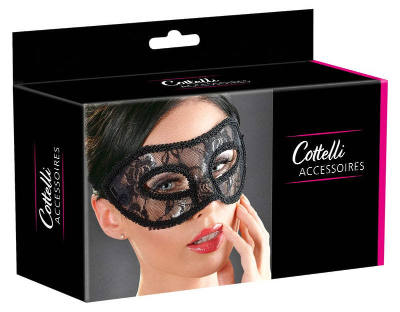 Cottelli ACCESSOIRES Oogmasker met kant en lint - Zwart
