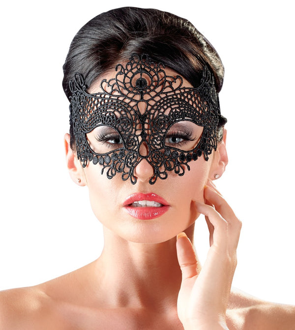 Cottelli ACCESSOIRES masker met borduurwerk - Zwart - Cottelli ACCESSOIRES - SKU: 24802981001