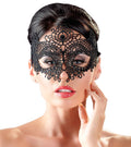 Cottelli ACCESSOIRES Masker met borduurwerk en kanten lint - Zwart