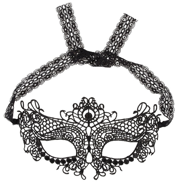 Cottelli ACCESSOIRES masker met borduurwerk - Zwart - Cottelli ACCESSOIRES - SKU: 24802981001