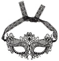 Cottelli ACCESSOIRES Masker met borduurwerk en kanten lint - Zwart