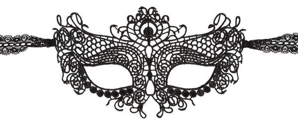 Cottelli ACCESSOIRES masker met borduurwerk - Zwart - Cottelli ACCESSOIRES - SKU: 24802981001