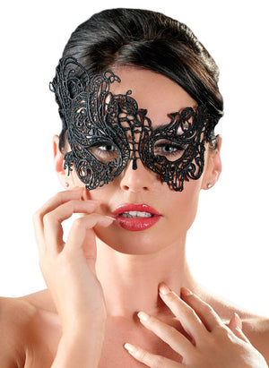Cottelli ACCESSOIRES Masker met asymmetrisch borduurwerk - Zwart