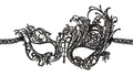 Cottelli ACCESSOIRES Masker met asymmetrisch borduurwerk - Zwart
