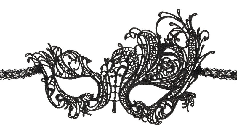 Cottelli ACCESSOIRES Masker met asymmetrisch borduurwerk - Zwart