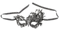 Cottelli ACCESSOIRES Masker met asymmetrisch borduurwerk - Zwart