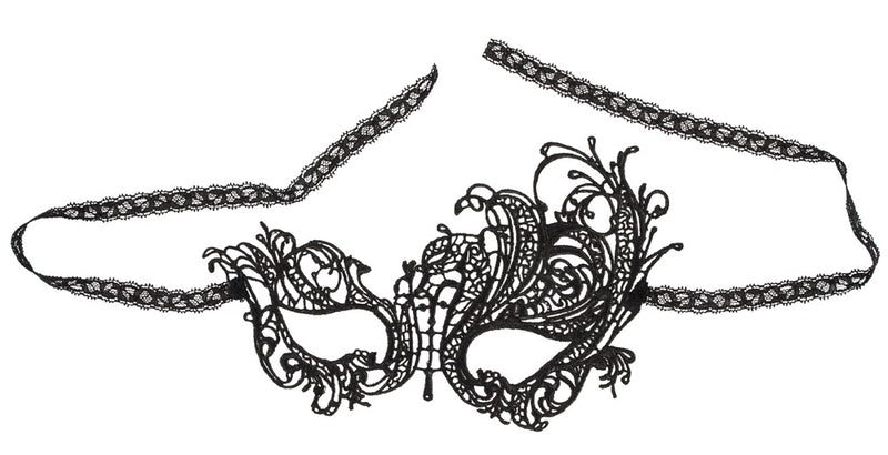 Cottelli ACCESSOIRES Masker met asymmetrisch borduurwerk - Zwart