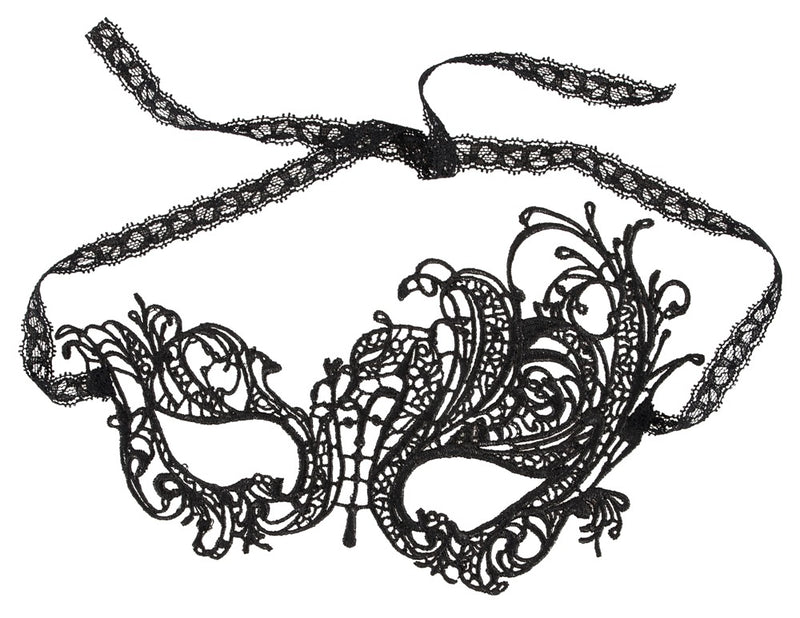 Cottelli ACCESSOIRES Masker met asymmetrisch borduurwerk - Zwart