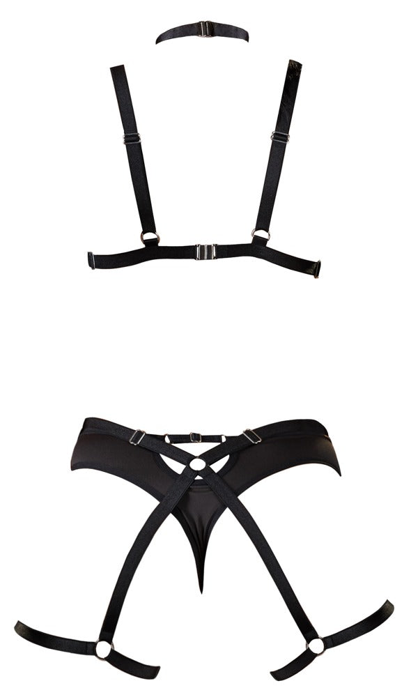 Cottelli LINGERIE Harnas set met gespjes - Zwart - Cottelli LINGERIE - SKU: 24804761101