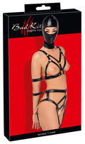 Bad Kitty extravagante riemset met hoofdmasker - Zwart