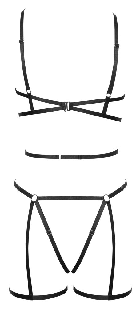 Cottelli Lingerie Harnas set - Zwart - Cottelli LINGERIE - SKU: 24805221101