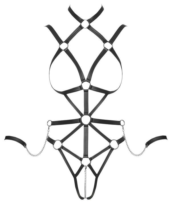 Body kruisloos met afneembare ketting - Zwart - Bad Kitty - SKU: 24805491021