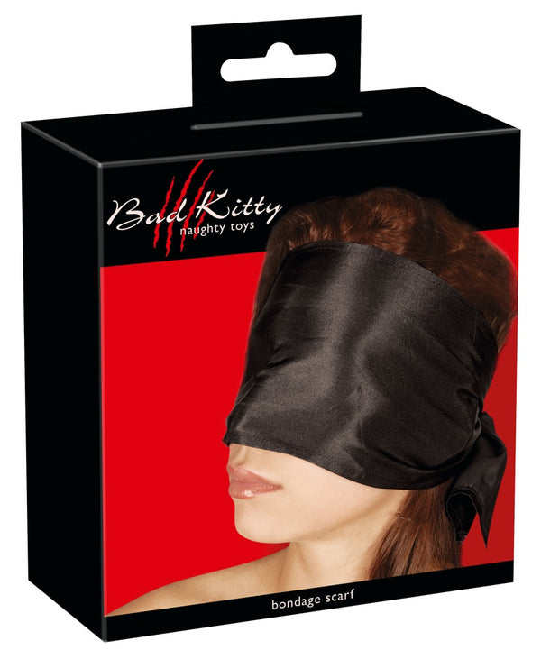Bad Kitty Bondage sjaal transparant satijn - Zwart - Bad Kitty - SKU: 24902341001