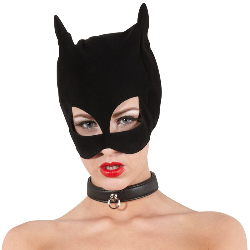 Bad Kitty Kattenmasker met oog- en mondopening - Zwart