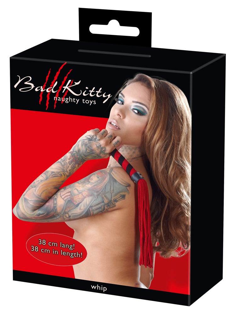 Bad Kitty Flogger met zachte blaadjes - Rood