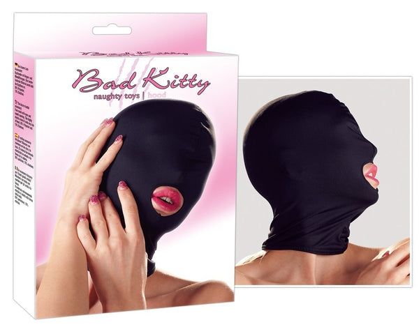 Bad Kitty Hoofdmasker nauwsluitend met mondopening - Zwart - Bad Kitty - SKU: 24903661001