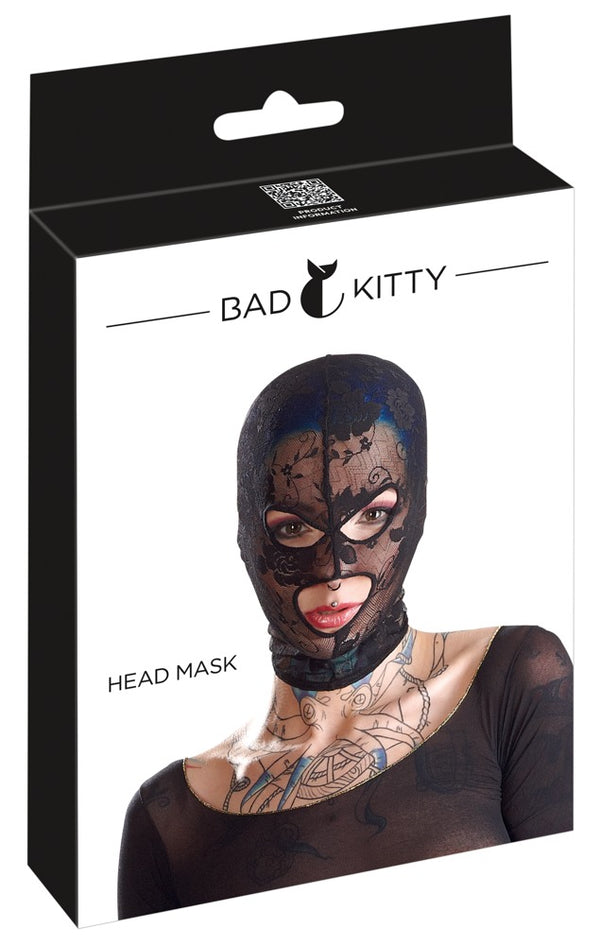 Bad Kitty hoofdmasker met openingen - Zwart - Bad Kitty - SKU: 24903821001