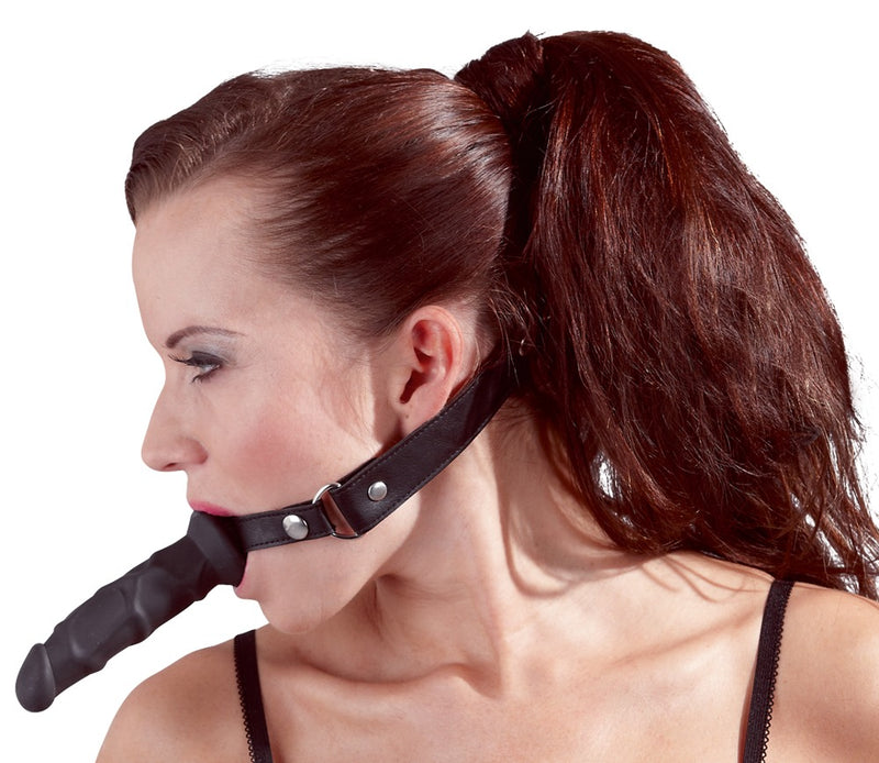 fetish Collection Mondgag met dildo verstelbaar - Zwart