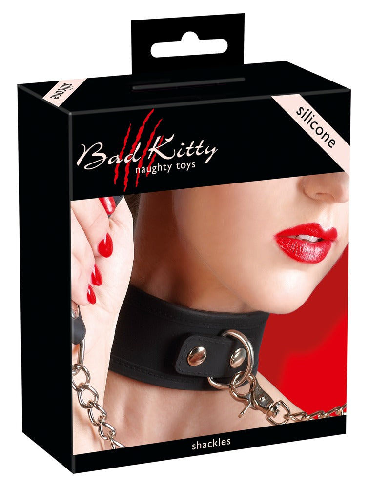 Bad Kitty Halsband met verstelbare riem - Zwart