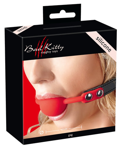 Bad Kitty Gag met verstelbare riem - Rood