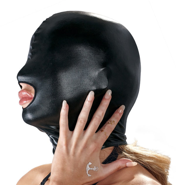 Bad Kitty Masker met mondgat en wetlook - Zwart - Bad Kitty - SKU: 24919231001