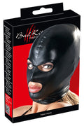 Bad Kitty Masker wetlook met oog- en mondopening - Zwart