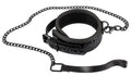 Bad Kitty Halsband met riem en ruitpatroon - Zwart