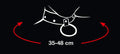 Bad Kitty Halsband met riem en rode hartjes - Zwart