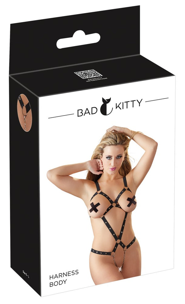 Bad Kitty riem body met kettingen - Zwart - Bad Kitty - SKU: 24922291101