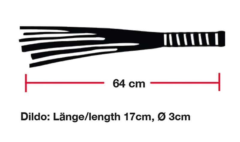 Bad Kitty Dildo met flogger - Zwart