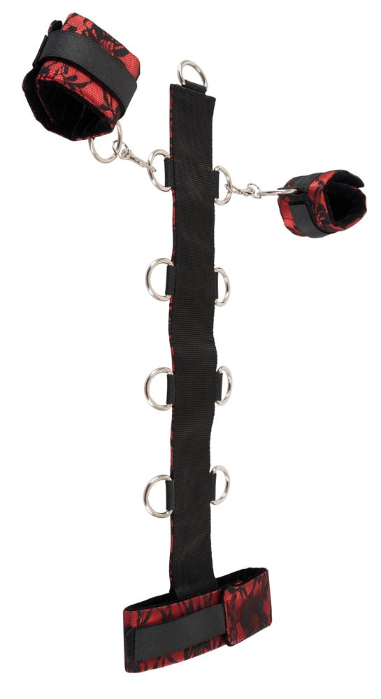 Bad Kitty Halsband met handboeien en riempje - Rood - Bad Kitty - SKU: 24927763001