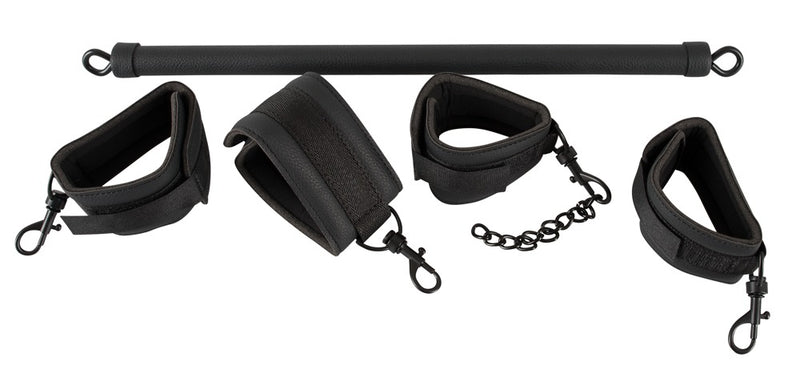 fetish Collection Spreidstang met verstelbare hand- en enkelboeien - Zwart