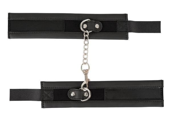 Vegan Fetish Handboeien met klittenbandsluiting en afneembare ketting - Zwart - Vegan Fetish - SKU: 24929701001
