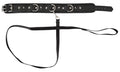 Vegan Fetish Halsband met spikes en riem - Zwart