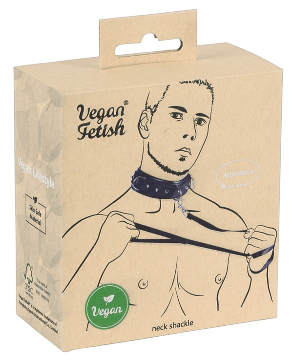 Vegan Fetish Halsband met spikes en riem - Zwart - Vegan Fetish - SKU: 24930041001