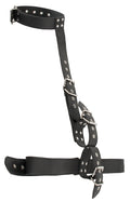 Vegan Fetish Bondage set met halsband, handboeien & heupriem - Zwart