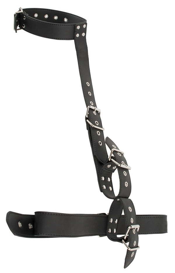 Vegan Fetish bondage fixatie set met halsband - Zwart - Vegan Fetish - SKU: 24930121001