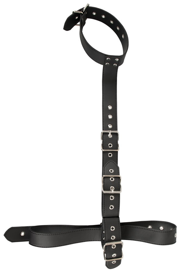 Vegan Fetish bondage fixatie set met halsband - Zwart - Vegan Fetish - SKU: 24930121001