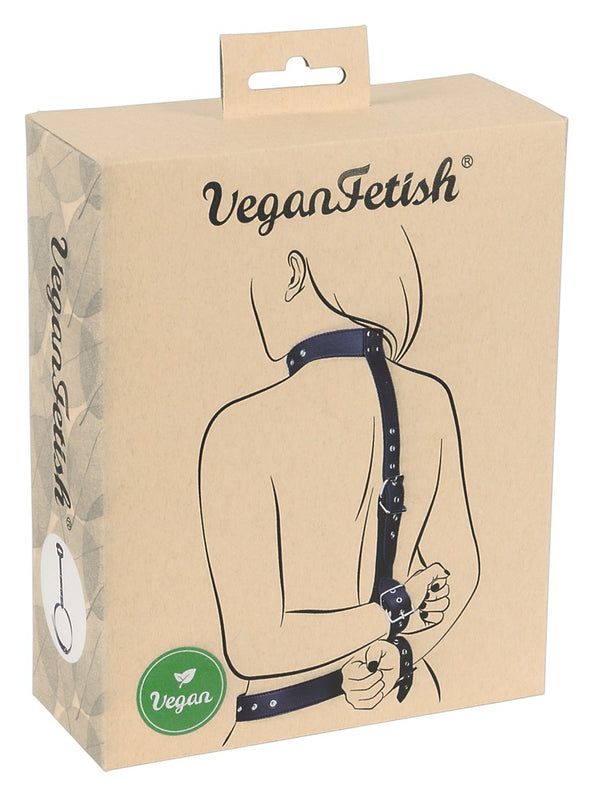 Vegan Fetish bondage fixatie set met halsband - Zwart - Vegan Fetish - SKU: 24930121001