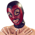 Bad Kitty Hoofdmasker rekbaar met rode gezichtsopening - Zwart