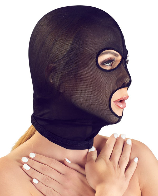 Bad Kitty Hoofdmasker rekbaar met oog- en mondopening - Zwart - Bad Kitty - SKU: 24931281001