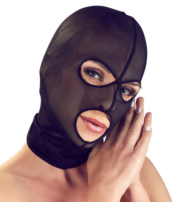 Bad Kitty Hoofdmasker rekbaar met oog- en mondopening - Zwart - Bad Kitty - SKU: 24931281001