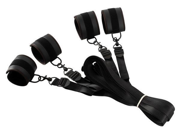 Vegan Fetish verstelbare bedbeugel set - Zwart - Vegan Fetish - SKU: 24931601001
